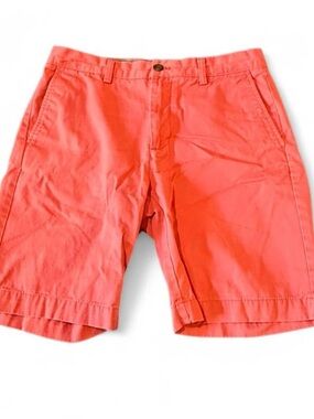 Amazon Essentials Men's Coral-Red Flat Front Shorts